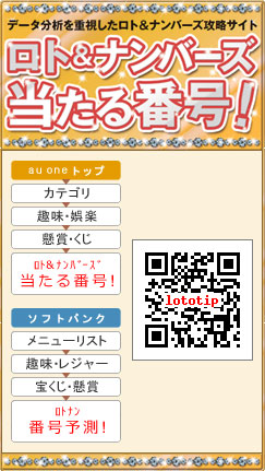 ロト&ナンバーズ当たる番号!では、データ分析機能を中心に予想数字の提供を行っていますので、是非QRコードよりアクセスしてみてください。